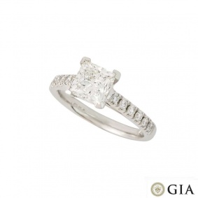 Princess Cut Diamond Ring in Platinum 1.30ct G/VVS2